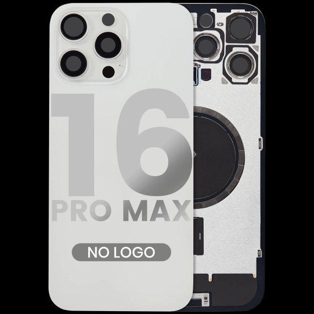 Vetro posteriore w/ magnete MagSafe per iPhone 16 Pro Max (Aftermarket) (Titanio bianco) (No Logo)