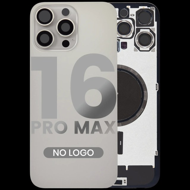 Vetro posteriore w/ magnete MagSafe per iPhone 16 Pro Max (Aftermarket) (Titanio naturale) (No Logo)
