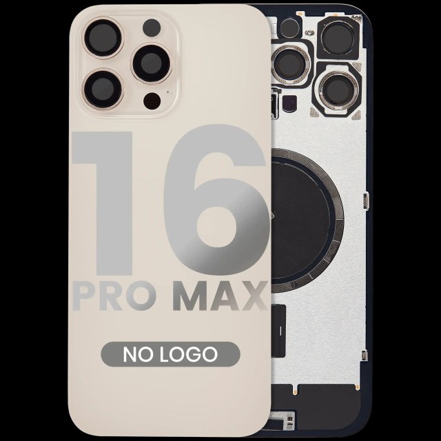 Vetro posteriore w/ magnete MagSafe per iPhone 16 Pro Max (Aftermarket) (Titanio sabbia) (No Logo)