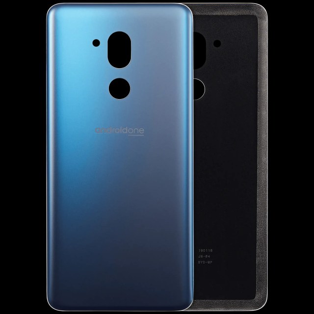 vetro cover posteriore con adesivo Pre-Installed per LG G7 One (New Moroccan Blu)