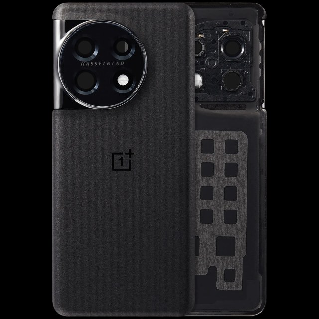 vetro cover posteriore con Vetro fotocamera staffa per OnePlus 11 (Titan Nero)