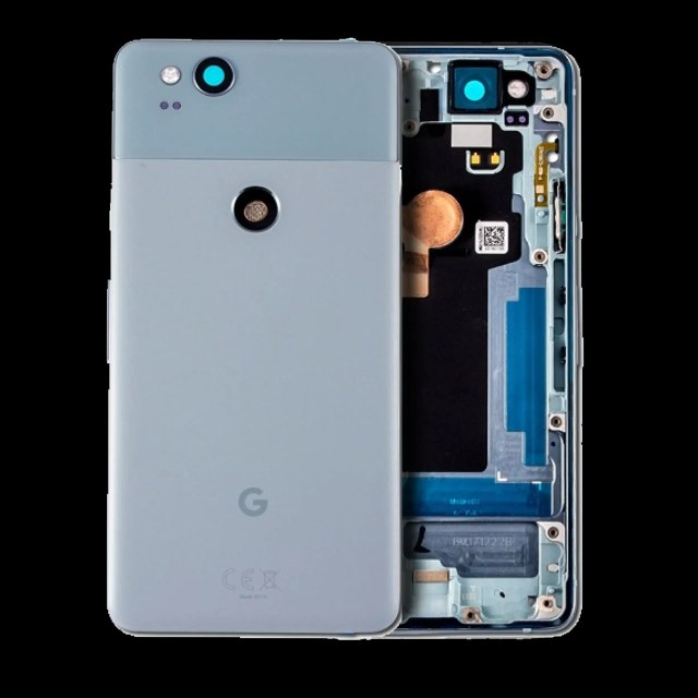 Scocca posteriore W/ Small Components Pre-Installed per Google Pixel 2 (Service Pack) (Kinda Blu)