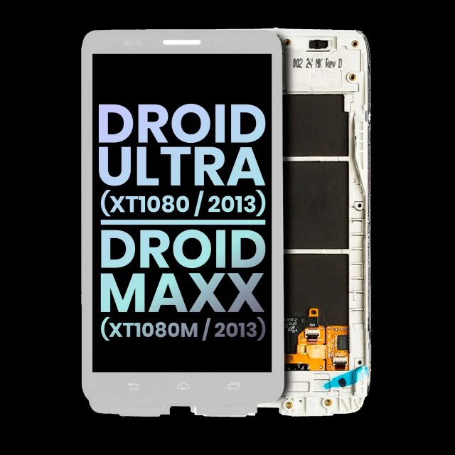 Display LCD completo con Frame per Motorola Droid Ultra (XT1080 / 2013) / Droid Maxx (XT1080M / 2013) (Service Pack) (Bianco)