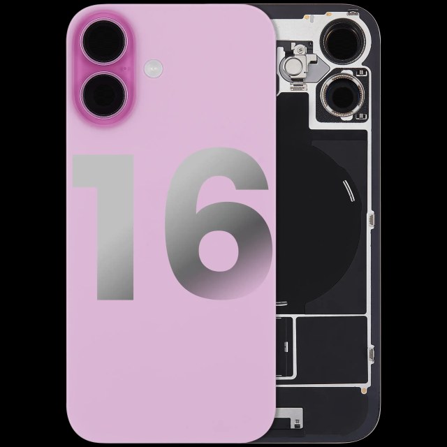 Vetro posteriore con magnete MagSafe, NFC e flat flash per iPhone 16 (Used Service Pack Pull: Grade B) (Rosa)