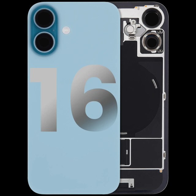 Vetro posteriore con magnete MagSafe, NFC e flat flash per iPhone 16 (Used Service Pack Pull: Grade B) (Verde petrolio)