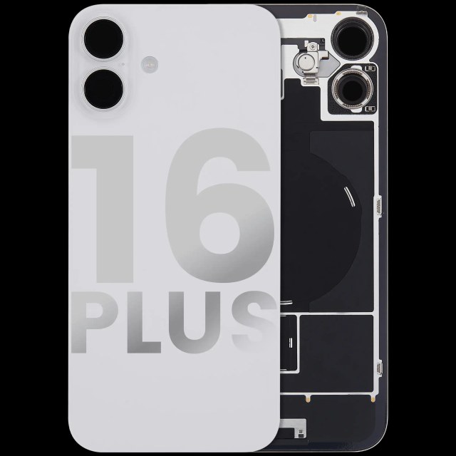Vetro posteriore con magnete MagSafe, NFC e flat flash per iPhone 16 Plus (Used Service Pack Pull: Grade B) (Bianco)