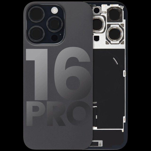 Vetro posteriore con magnete MagSafe, NFC e flat flash per iPhone 16 Pro (Used Service Pack Pull: Grade B) (Titanio nero)