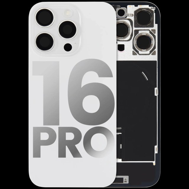 Vetro posteriore con magnete MagSafe, NFC e flat flash per iPhone 16 Pro (Used Service Pack Pull: Grade B) (Titanio bianco)