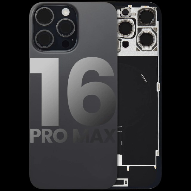 Vetro posteriore con magnete MagSafe, NFC e flat flash per iPhone 16 Pro Max (Used Service Pack Pull: Grade B) (Titanio nero)