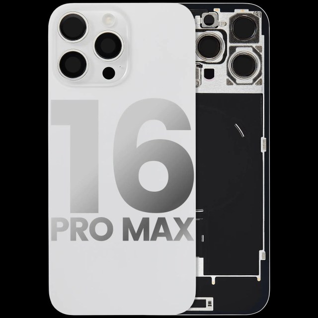 Vetro posteriore con magnete MagSafe, NFC e flat flash per iPhone 16 Pro Max (Used Service Pack Pull: Grade B) (Titanio bianco)
