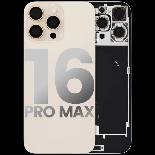 Vetro posteriore con magnete MagSafe, NFC e flat flash per iPhone 16 Pro Max (Used Service Pack Pull: Grade B) (Titanio sabbia)
