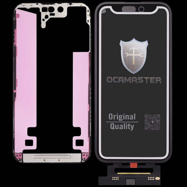 4 in 1 Short flat (Touch screen Touch con vetro + OCA + Frame Pre-installed) per iPhone 14 Pro (OCA Master)