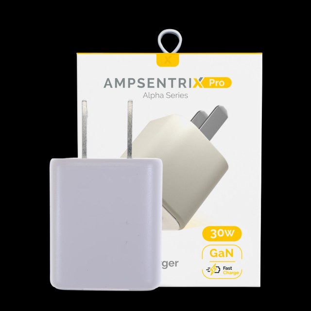 AmpSentrix Pro 30W 2-in-1 USB-C / USB-A GaN Wall Adapter (Titanio sabbia)