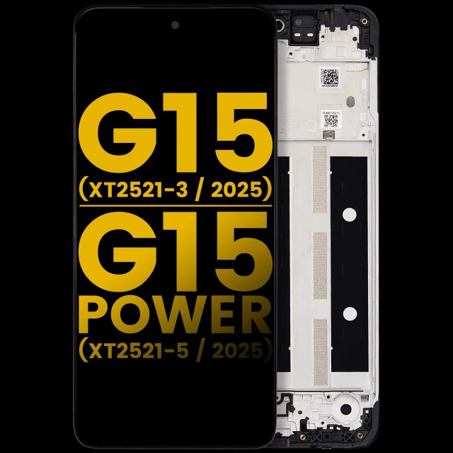 Display LCD completo con Frame per Motorola Moto G15 (XT2521-3 /2025) / G15 Power (XT2521-5 /2025) (Refurbished) (tutti i colori)