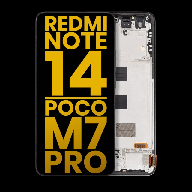 Display OLED completo con Frame per Xiaomi Redmi Note 14 5G / Poco M7 Pro 5G (Refurbished) (Mezzanotte Nero)