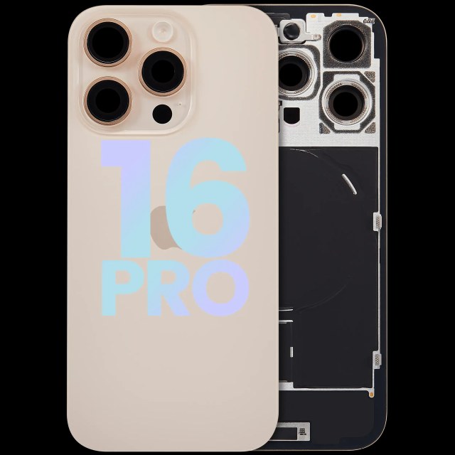 Vetro posteriore con magnete MagSafe, NFC e flat flash per iPhone 16 Pro (Service Pack) (Titanio sabbia)