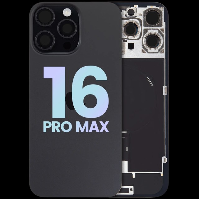 Vetro posteriore con magnete MagSafe, NFC e flat flash per iPhone 16 Pro Max (Service Pack) (Titanio nero)
