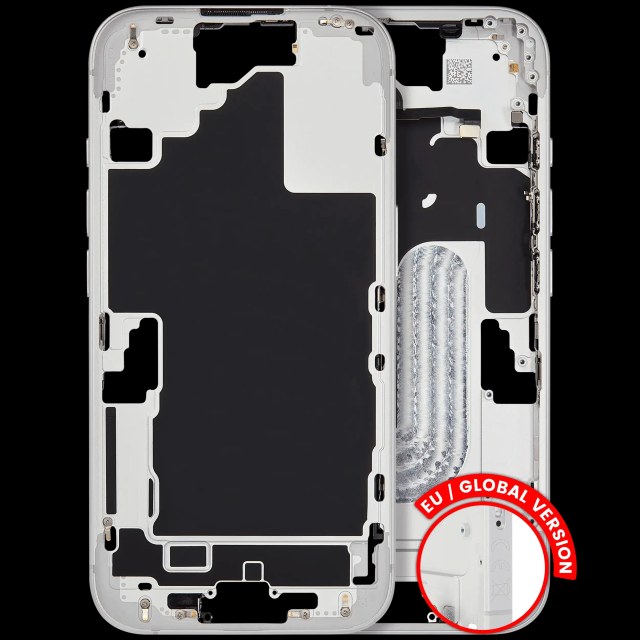 Frame centrale W/ Minuteria per iPhone 16 (EU / Global Version) (Used Service Pack Pull: grado A) (Bianco)