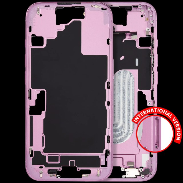 Frame centrale W/ Minuteria per iPhone 16 (EU / Global Version) (Used Service Pack Pull: grado A) (Rosa)