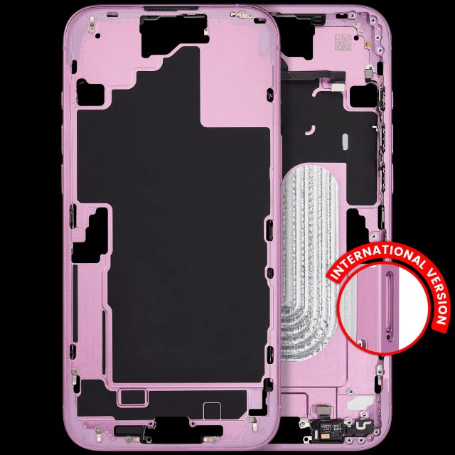 Frame centrale W/ Minuteria per iPhone 16 Plus (EU / Global Version) (Used Service Pack Pull: grado A) (Rosa)