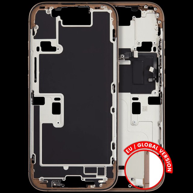 Frame centrale W/ Minuteria per iPhone 16 Pro (EU / Global Version) (Used Service Pack Pull: grado A) (Titanio sabbia)