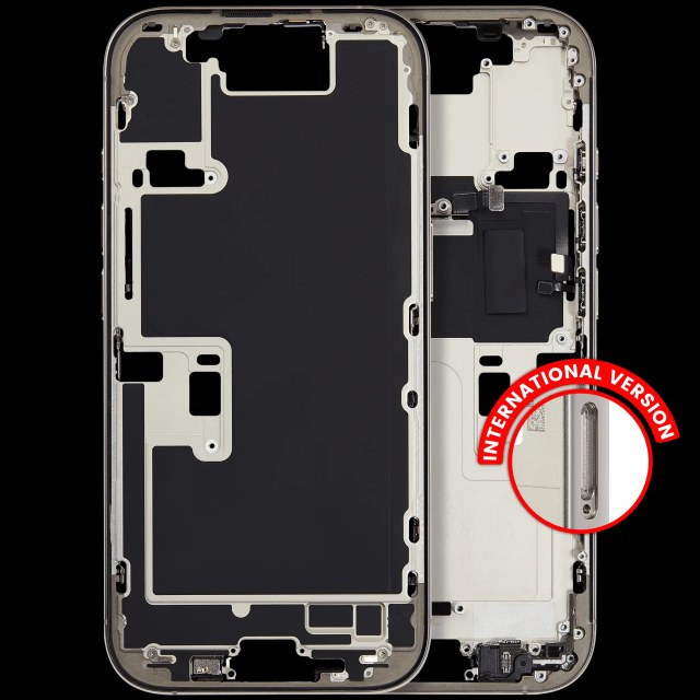 Frame centrale W/ Minuteria per iPhone 16 Pro (EU / Global Version) (Used Service Pack Pull: grado A) (Titanio naturale)