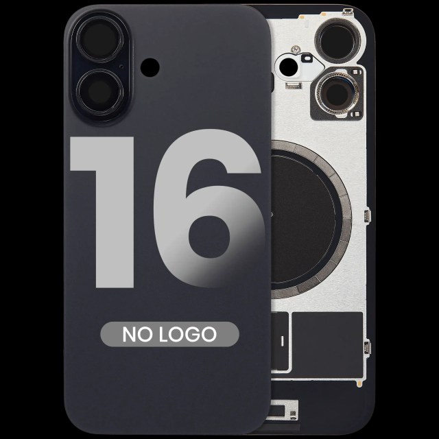 Vetro posteriore w/ magnete MagSafe per iPhone 16 (Aftermarket) (Nero) (No Logo)