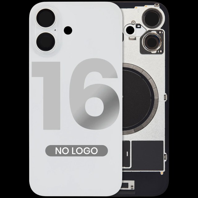 Vetro posteriore w/ magnete MagSafe per iPhone 16 (Aftermarket) (Bianco) (No Logo)