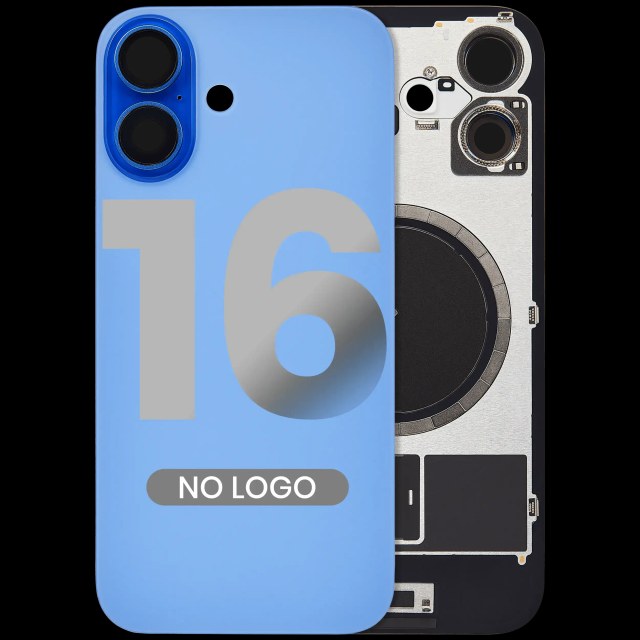 Vetro posteriore w/ magnete MagSafe per iPhone 16 (Aftermarket) (Blu oltremare) (No Logo)