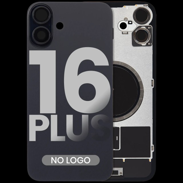 Vetro posteriore w/ magnete MagSafe per iPhone 16 Plus (Aftermarket) (Nero) (No Logo)