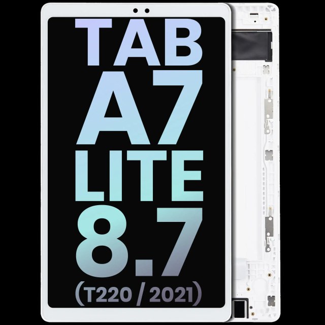 Display LCD completo con Frame per Samsung Galaxy Tab A7 Lite 8.7" (2021) (T220) (WiFi Version) (Service Pack) (Bianco)