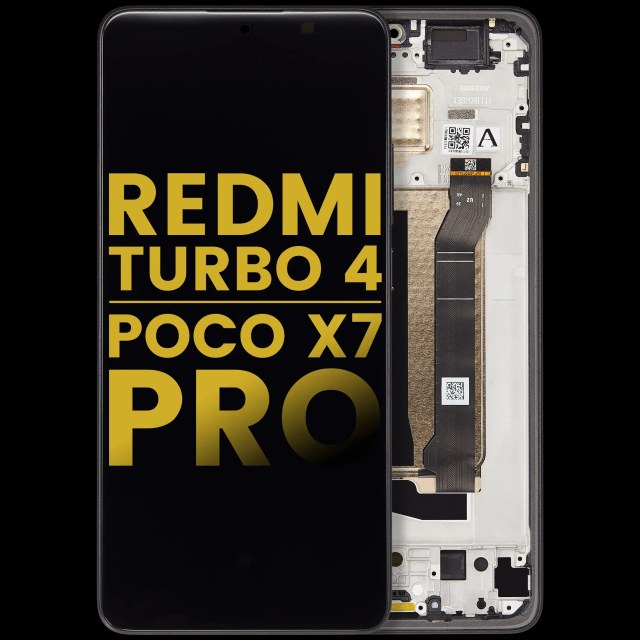 Display OLED completo con Frame per Xiaomi Redmi Turbo 4 / Xiaomi Poco X7 Pro (Refurbished) (Nero)