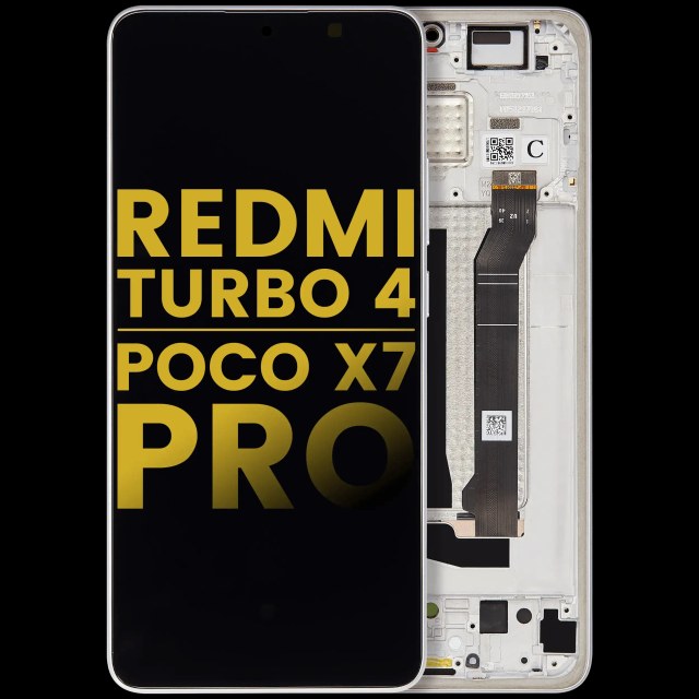 Display OLED completo con Frame per Xiaomi Redmi Turbo 4 / Xiaomi Poco X7 Pro (Refurbished) (Bianco)
