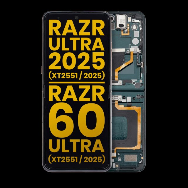 Display OLED completo con Frame per Motorola Razr Ultra 2025 (XT2551 / 2025) / Razr 60 Ultra (XT2551 / 2025) (Refurbished) (Scarab)