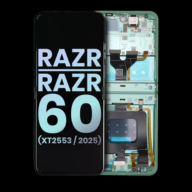 Display OLED completo con Frame per Motorola Razr / Razr 60 (XT2553 / 2025) (Service Pack) (Spring Bud)