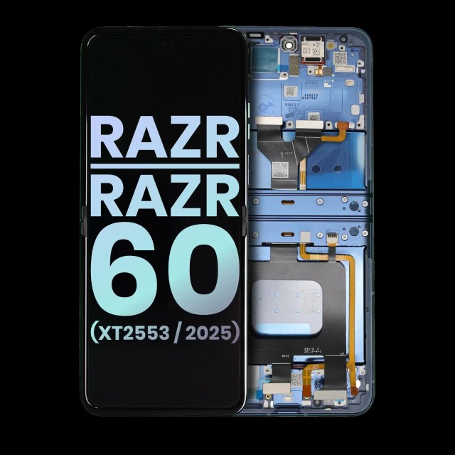 Display OLED completo con Frame per Motorola Razr / Razr 60 (XT2553 / 2025) (Service Pack) (Gibraltar Sea)