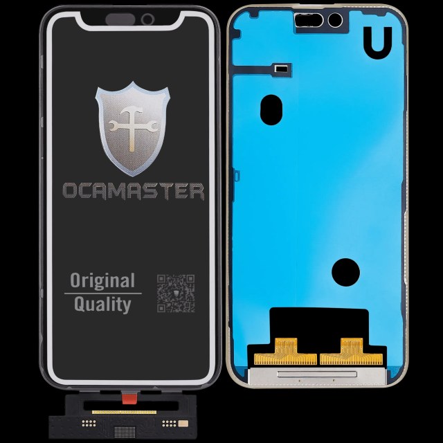 4 in 1 Short flat (Touch screen Touch con vetro + OCA + Frame Pre-installed) per iPhone 15 Pro Max (OCA Master)