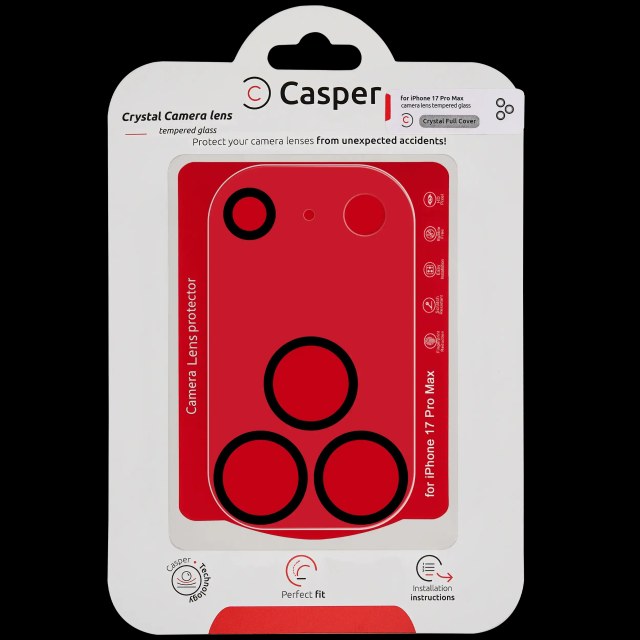Casper Vetro fotocamera Protector per iPhone 17 Pro Max (Crystal Full Cover)