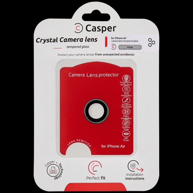 Casper Vetro fotocamera Protector per iPhone Air (Grigio) (Trasparente)