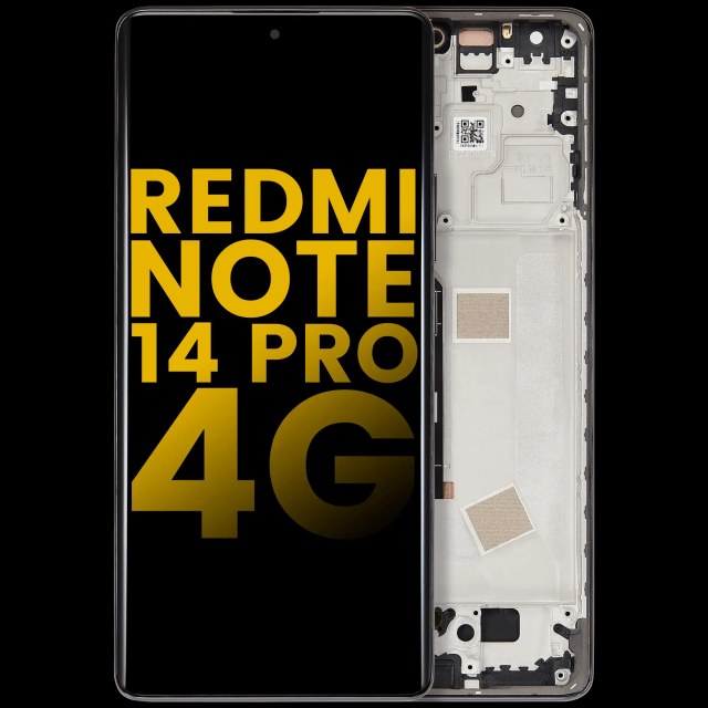 Display OLED completo con Frame per Xiaomi Redmi Note 14 Pro 4G (Refurbished) (Mezzanotte Nero)