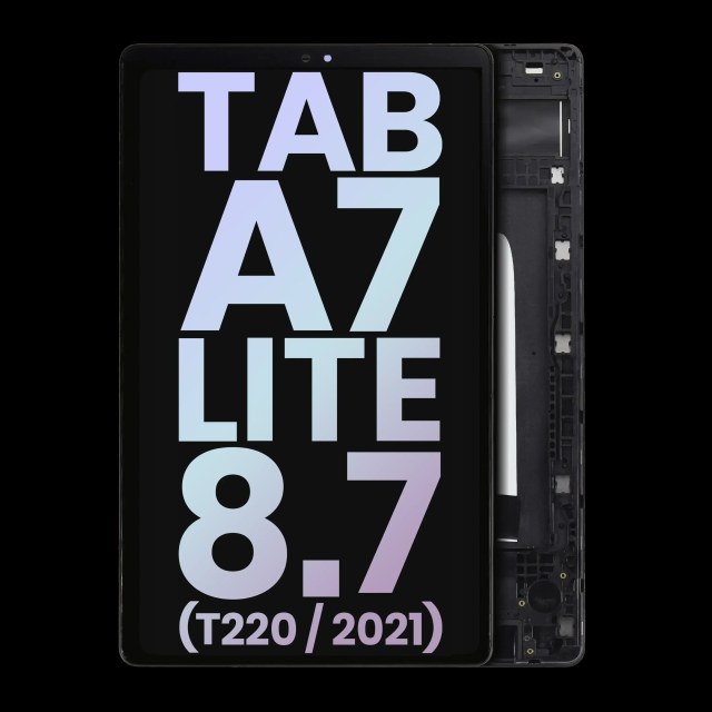 Display LCD completo con Frame per Samsung Galaxy Tab A7 Lite 8.7" (2021) (T220) (WiFi Version) (Service Pack) (Nero)