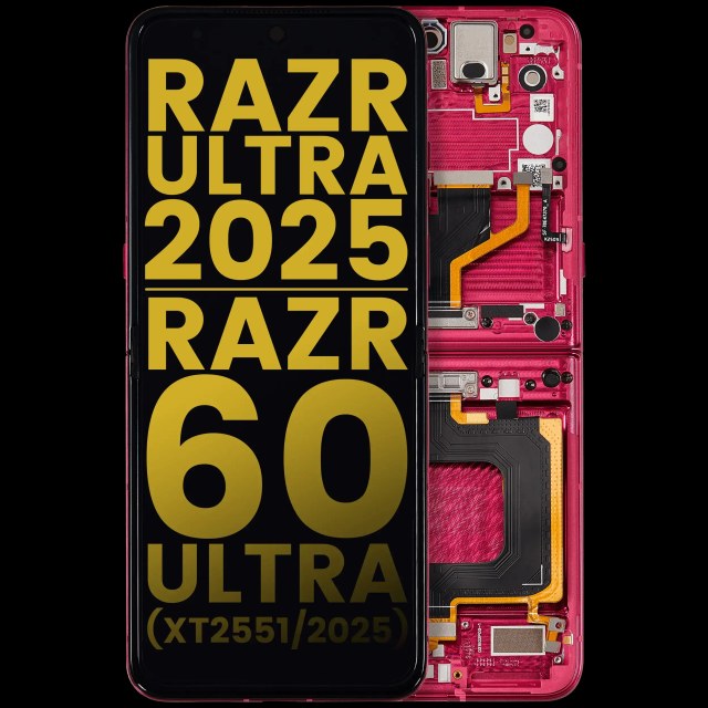 Display OLED completo con Frame per Motorola Razr Ultra 2025 (XT2551 / 2025) / Razr 60 Ultra (XT2551 / 2025) (Refurbished) (Cabaret)