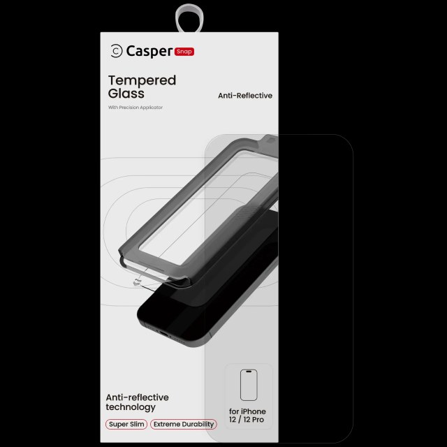 Casper Snap Vetro temperato per iPhone 12 / 12 Pro (confezione retail) (AR Trasparente)