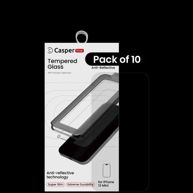 Casper Snap Vetro temperato per iPhone 13 Mini (10 pezzi) (AR Trasparente)