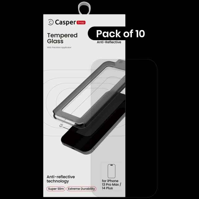 Casper Snap Vetro temperato per iPhone 13 Pro Max / 14 Plus (10 pezzi) (AR Trasparente)