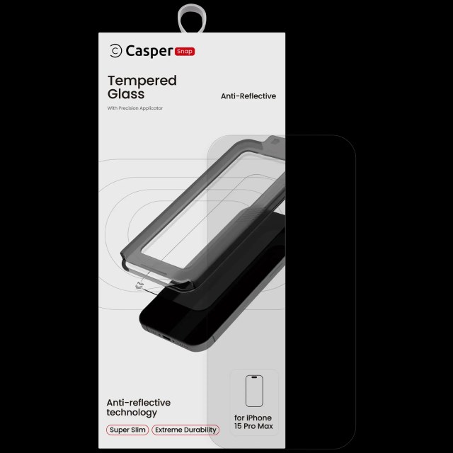 Casper Snap Vetro temperato per iPhone 15 Pro Max (confezione retail) (AR Trasparente)