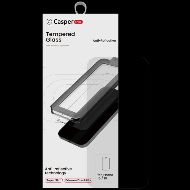 Snap Vetro temperato per iPhone 15 / 16 (confezione retail) (AR Trasparente)