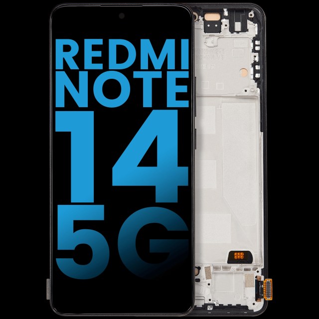 Display LCD completo con Frame per Xiaomi Redmi Note 14 5G (Aftermarket: Incell) (Mezzanotte Nero)
