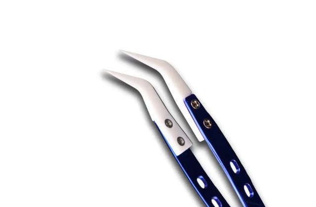 CT-02 Ceramic Precision Curved Tip Tweezer ESD Safe Anti-Static / Heat Resistant / Non-Magnetic per Micro Soldering / riparazioni elettroniche (PolarTronix)