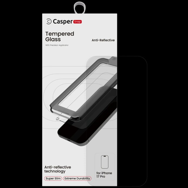 Casper Snap Vetro temperato per iPhone 17 Pro (confezione retail) (AR Trasparente)